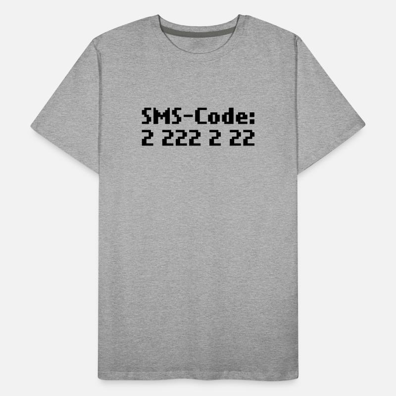 sms-code 2 222 2 22 Männer Premium Bio T-Shirt
