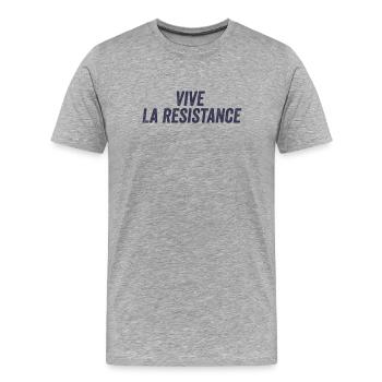 Vive la résistance féminisme - T-shirt bio Premium Homme - gris chiné - Devant - Damien (186cm)