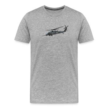 Hélicoptère - T-shirt bio Premium Homme - gris chiné - Devant - Damien (186cm)