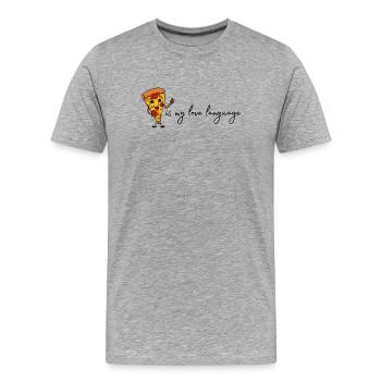 Pizza - Männer Premium Bio T-Shirt - Grau meliert - Vorne - Damien (186cm)