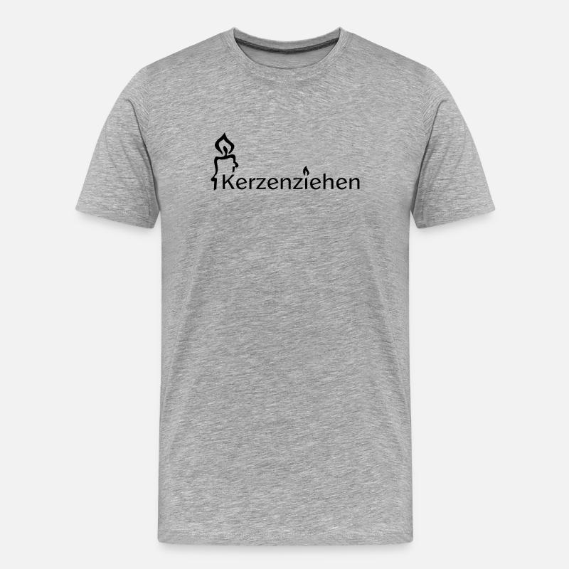 Kerzenziehen - Männer Premium Bio T-Shirt - Grau meliert