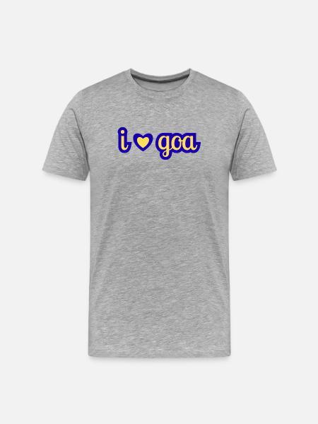 Ich liebe Goa Herz-Design - Männer Premium Bio T-Shirt - Grau meliert