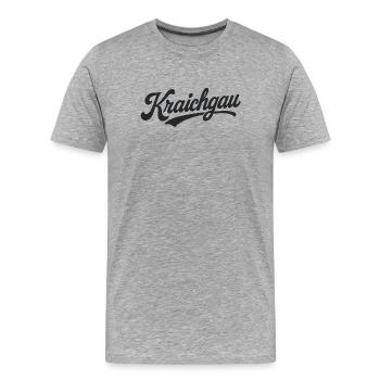 Kraichgau Region Schriftzug - Männer Premium Bio T-Shirt - Grau meliert - Vorne - Damien (186cm)