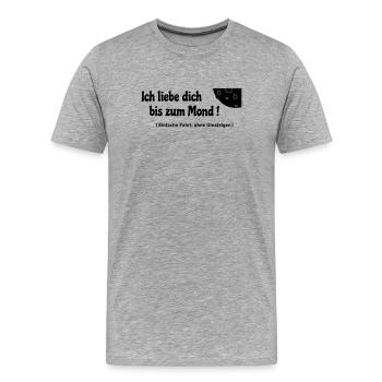 bis zum Mond - Männer Premium Bio T-Shirt - Grau meliert - Vorne - Damien (186cm)