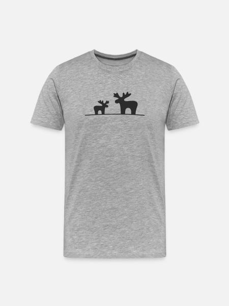 Moose Silhouette Forest - Men's Premium Organic T-Shirt - heather grey
