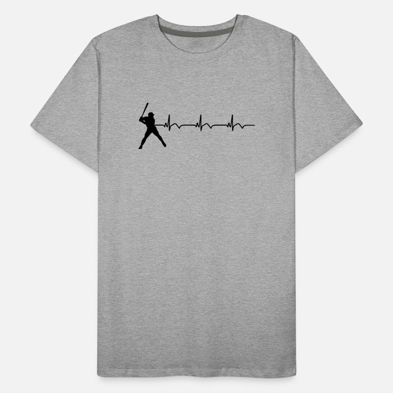 Baseball ECG Heartbeat Baseball Bat Men's Premium Organic T-Shirt