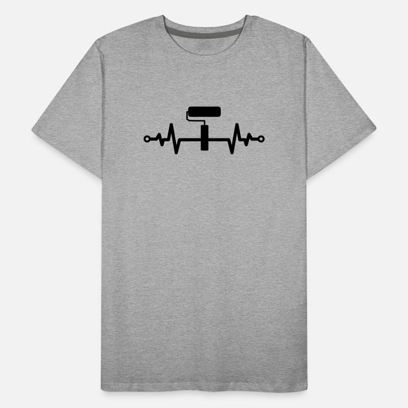 Paint Roller Heartbeat – Creativity Gift Idea Men's Premium Organic T-Shirt