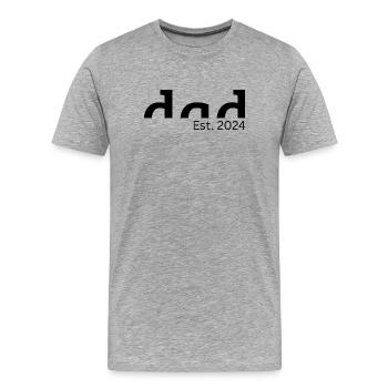 Fondation de papa en 2024 - Cadeau pour les futurs pères - T-shirt bio Premium Homme - gris chiné - Devant - Damien (186cm)