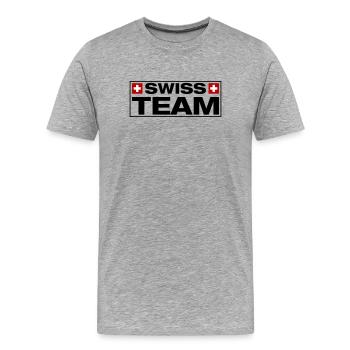 Team Swiss Schweiz - Männer Premium Bio T-Shirt - Grau meliert - Vorne - Damien (186cm)
