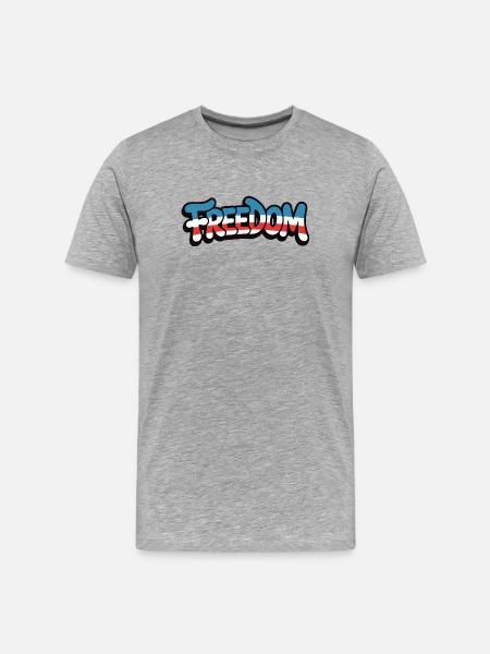 Freedom Typography Statement Design - Men's Premium Organic T-Shirt - heather grey