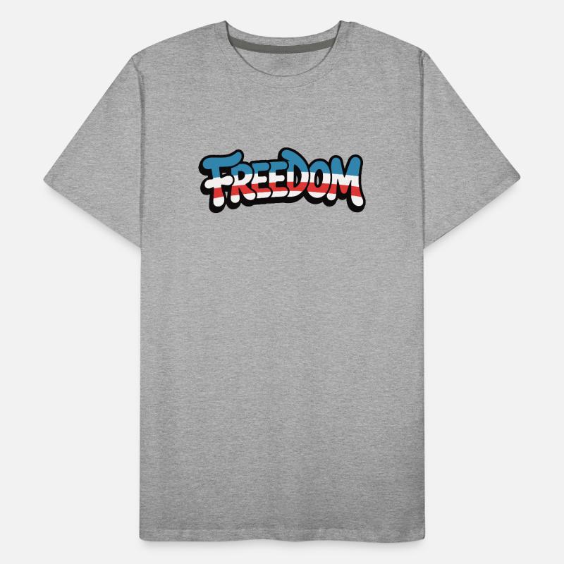 Freedom Typography Statement Design Men's Premium Organic T-Shirt