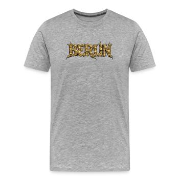 Fontaine métallique du crâne de Berlin - T-shirt bio Premium Homme - gris chiné - Devant - Damien (186cm)
