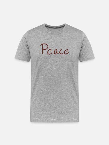 Peace in handletter style - Men's Premium Organic T-Shirt - heather grey