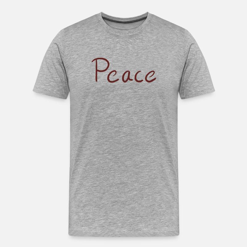 Frieden im Handletter-Stil - Männer Premium Bio T-Shirt - Grau meliert