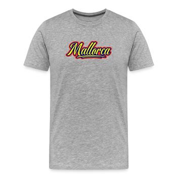 Mallorca Schrift - Männer Premium Bio T-Shirt - Grau meliert - Vorne - Damien (186cm)
