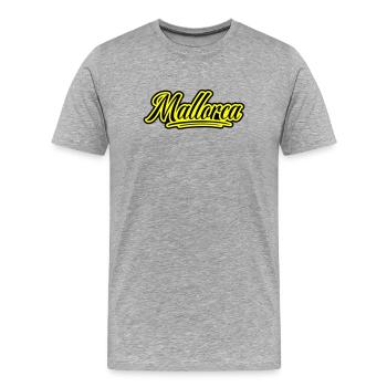 Mallorca Schrift - Männer Premium Bio T-Shirt - Grau meliert - Vorne - Damien (186cm)