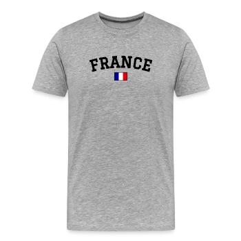 France Flagge Design Schwarz - Männer Premium Bio T-Shirt - Grau meliert - Vorne - Damien (186cm)