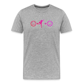 Cadeau de fitness collectif pour un entraîneur d’aérobic - T-shirt bio Premium Homme - gris chiné - Devant - Damien (186cm)
