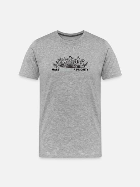 Yourself Flower Frame Design - Men's Premium Organic T-Shirt - heather grey