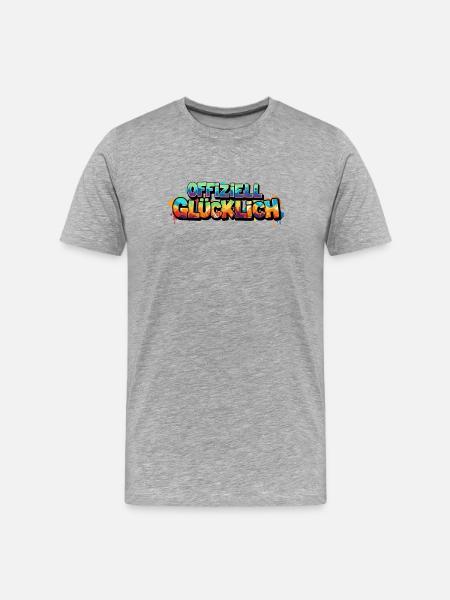 Offiziell Glücklich Version 2 - Männer Premium Bio T-Shirt - Grau meliert