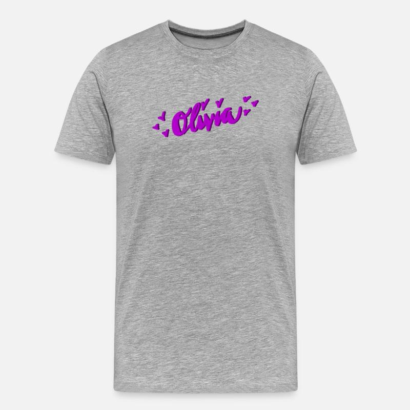 Olivia - Männer Premium Bio T-Shirt - Grau meliert