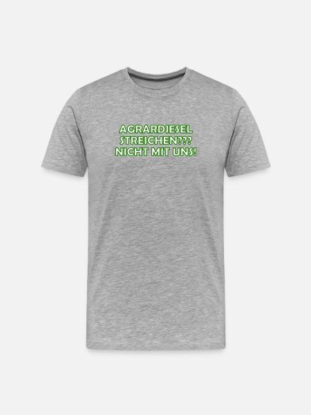 Agrardiesel streichen? Nicht mit Uns - Männer Premium Bio T-Shirt - Grau meliert