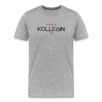 Kollegin Herz Lieblingskollegin Geschenk - Männer Premium Bio T-Shirt - Grau meliert - Vorne - Damien (186cm)