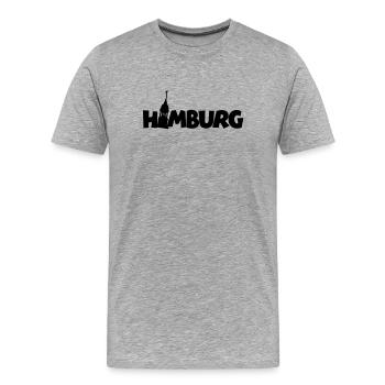 Hamburg Hamburger Michel - Männer Premium Bio T-Shirt - Grau meliert - Vorne - Damien (186cm)