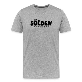 Sölden Après-Ski - Männer Premium Bio T-Shirt - Grau meliert - Vorne - Damien (186cm)
