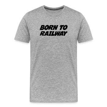 Eisenbahner / Eisenbahnen / Eisenbahn / Bahn - Männer Premium Bio T-Shirt - Grau meliert - Vorne - Damien (186cm)