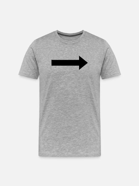 Pfeil nach rechts - Männer Premium Bio T-Shirt - Grau meliert