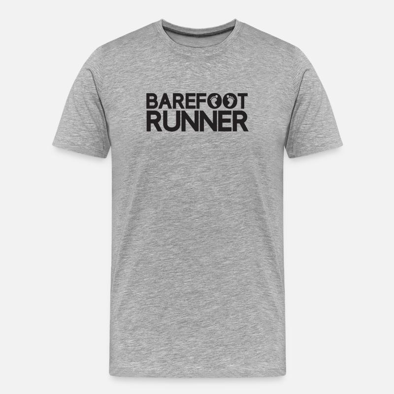 Barfußläufer - Männer Premium Bio T-Shirt - Grau meliert