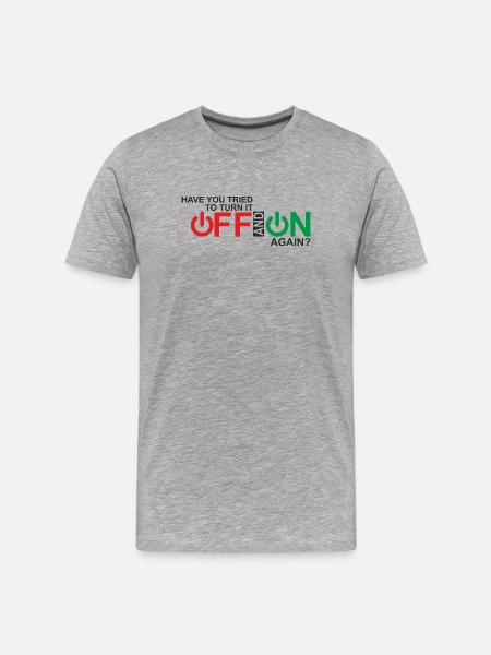Lebendiges Design der Ein-/Aus-Taste - Männer Premium Bio T-Shirt - Grau meliert