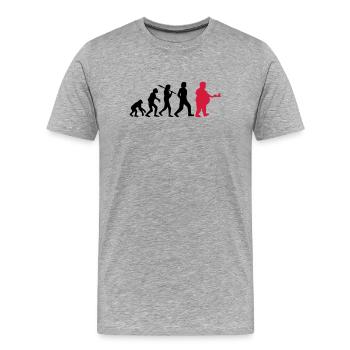 Fast Food Evolution - Men's Premium Organic T-Shirt - heather grey - Front - Damien (186cm)