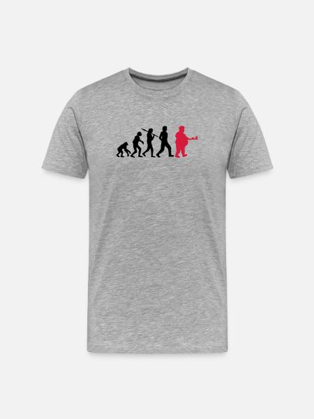 Fast Food Evolution - Men's Premium Organic T-Shirt - heather grey
