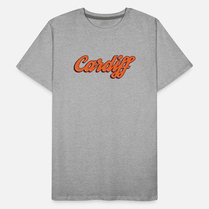 Cardiff Script Orange Männer Premium Bio T-Shirt