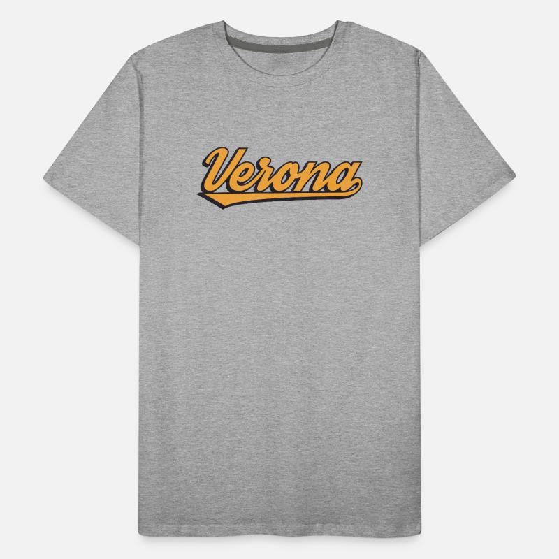 Verona Retro Script Logo Männer Premium Bio T-Shirt