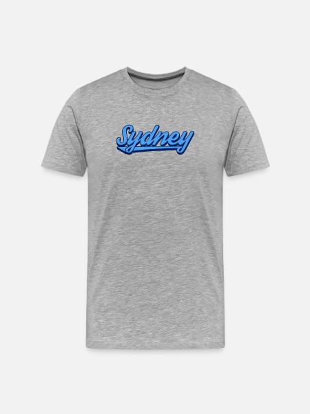 Sydney Ocean Script Logo - Men's Premium Organic T-Shirt - heather grey