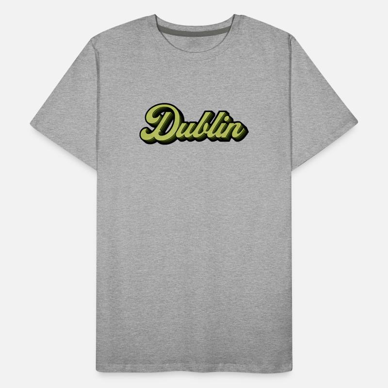 Dublin Retro Script in Lime Männer Premium Bio T-Shirt
