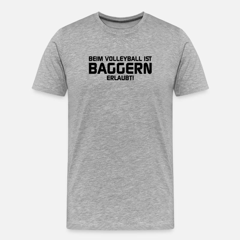 Volleyball - Männer Premium Bio T-Shirt - Grau meliert