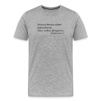 Success Stories selbst präsentieren - Männer Premium Bio T-Shirt - Grau meliert - Vorne - Damien (186cm)