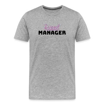 Tshirt fuer Event Manager - Männer Premium Bio T-Shirt - Grau meliert - Vorne - Damien (186cm)