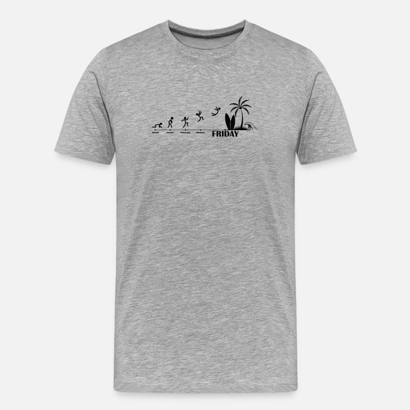 Finally Friday Beach Evolution - Men's Premium Organic T-Shirt - heather grey