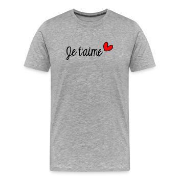 HAPPY FATHER'S DAY. DAD. FATHER'S DAY. FATHER. GOOD - Men's Premium Organic T-Shirt - heather grey - Front - Damien (186cm)