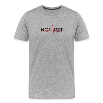 Notarzt Lebensretter Herzlinie Statement - Männer Premium Bio T-Shirt - Grau meliert - Vorne - Damien (186cm)