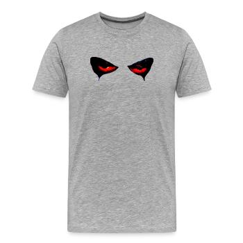 Grimace de citrouille d’Halloween - T-shirt bio Premium Homme - gris chiné - Devant - Damien (186cm)
