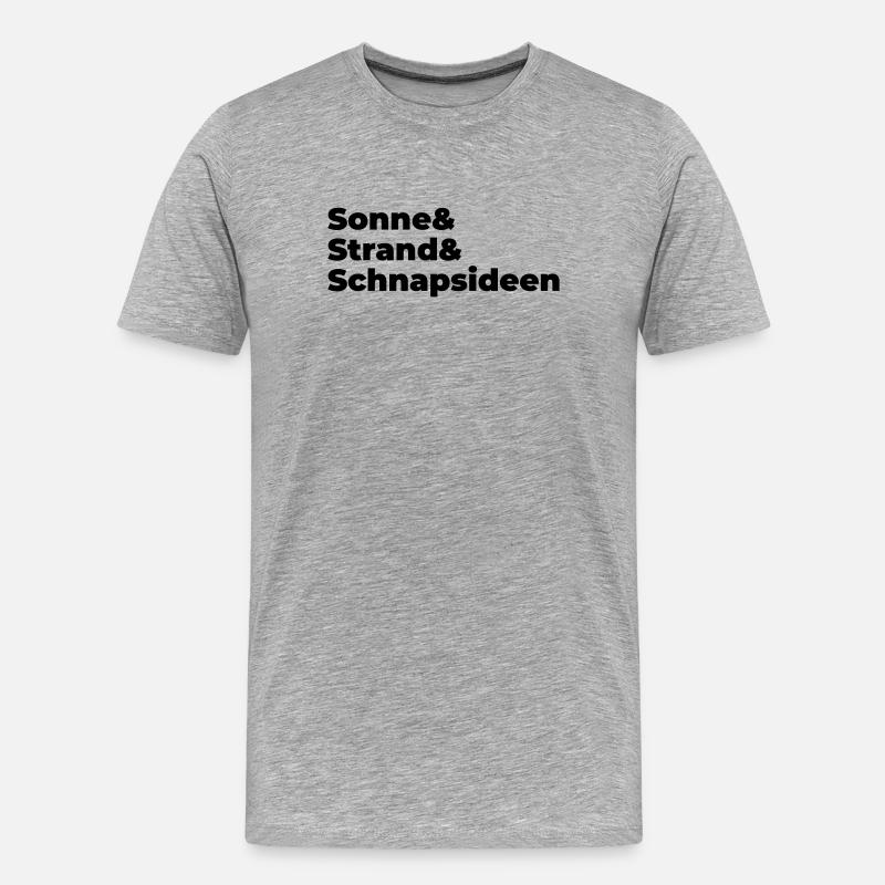 Sonne Strand Snapsideen - Männer Premium Bio T-Shirt - Grau meliert