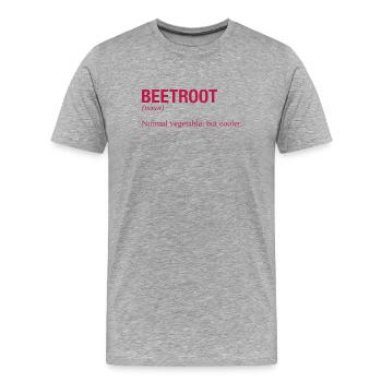 BEETROOT Rote Bete - Männer Premium Bio T-Shirt - Grau meliert - Vorne - Damien (186cm)