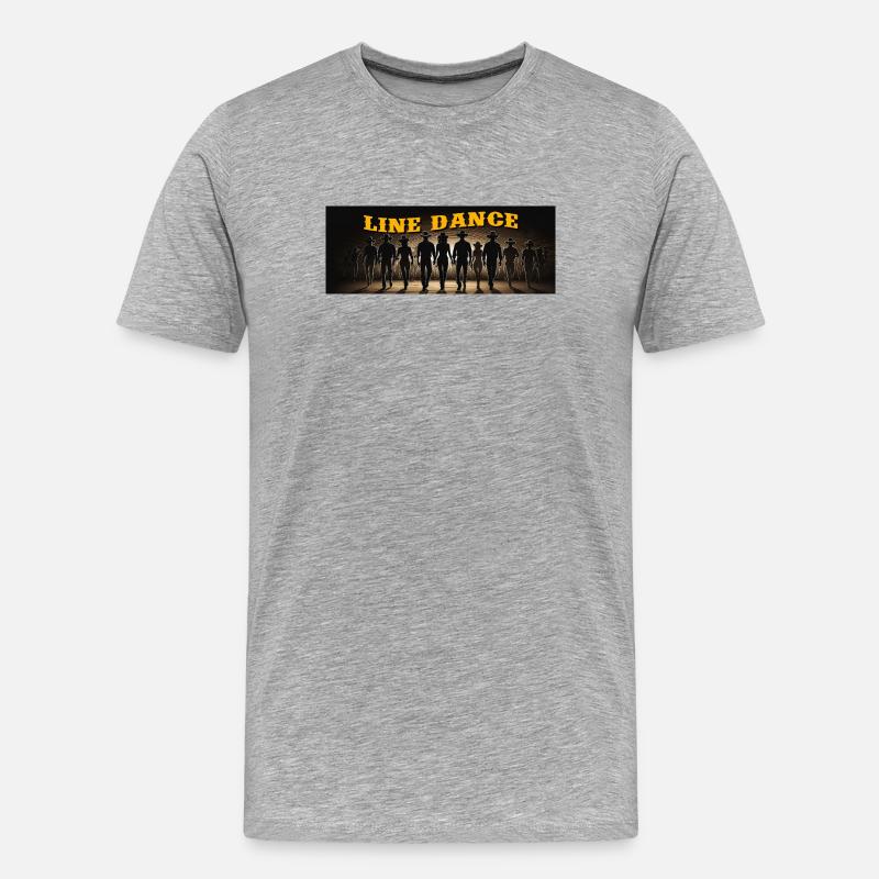 Line Dance Gruppe beim Tanzen - Männer Premium Bio T-Shirt - Grau meliert