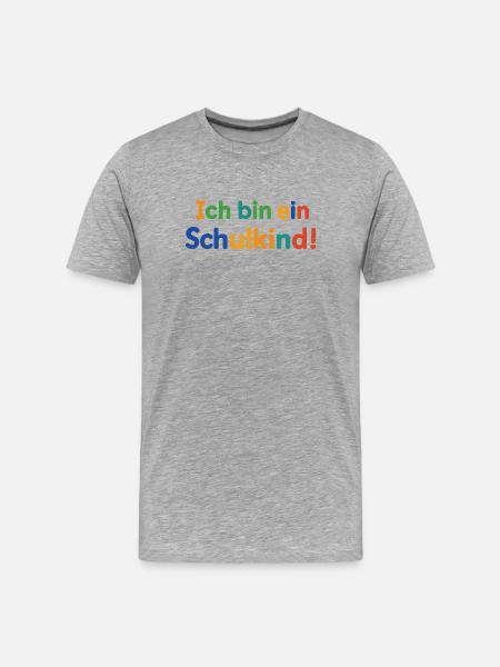 Ich bin ein Schulkind! - Männer Premium Bio T-Shirt - Grau meliert